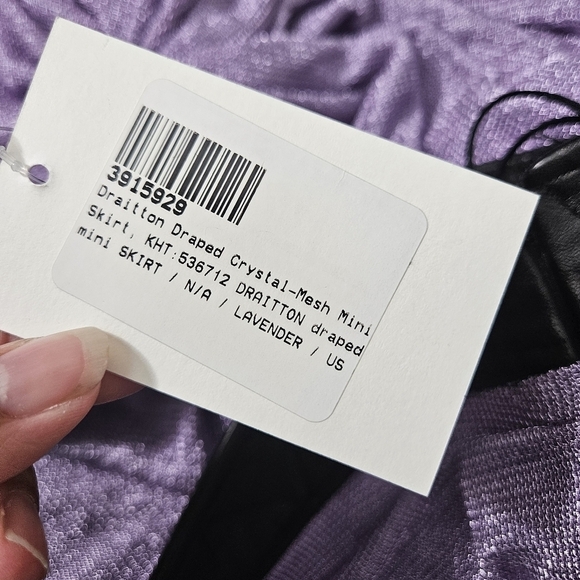 Khaite Lavender Draitton Draped Crystal Mesh Mini Skirt NWT - Picture 12 of 13